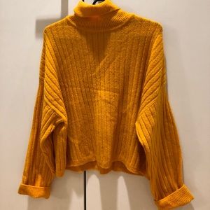 ASOS mustard yellow turtleneck baggy sweater